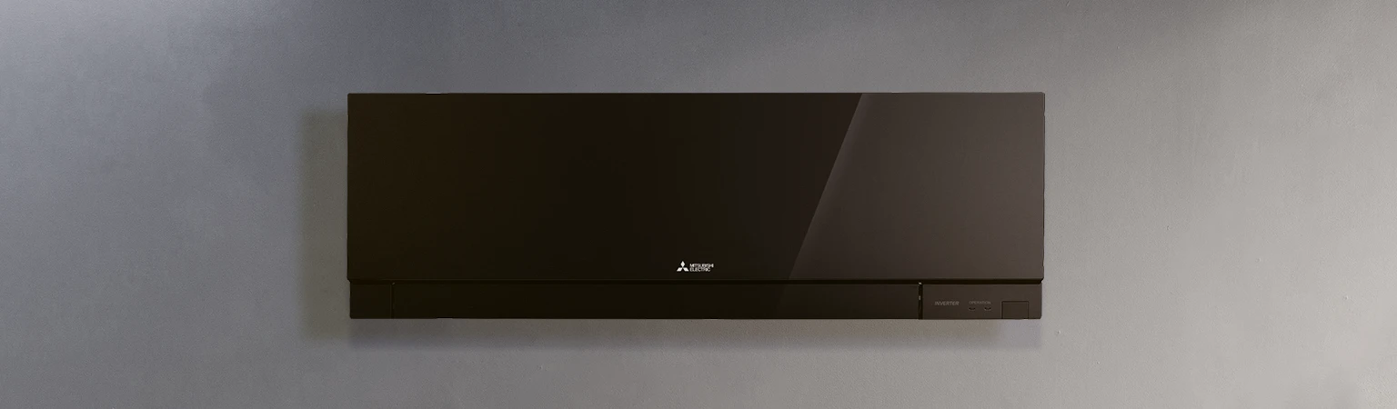 Mitsubishi EF -ilmalämpöpumppu, musta sisäyksikkö, kuvituskuva